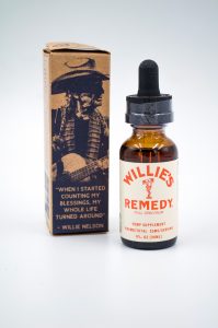 a picture of a tincture from the Willie’s Remedy brand of products