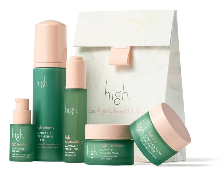 High Beauty products in green packaging