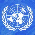 The UN flag with cannabis superimposed.