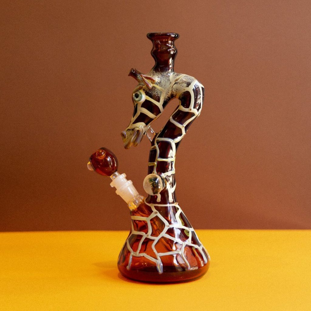 Giraffe Stem Glass Bong by Village Grannies